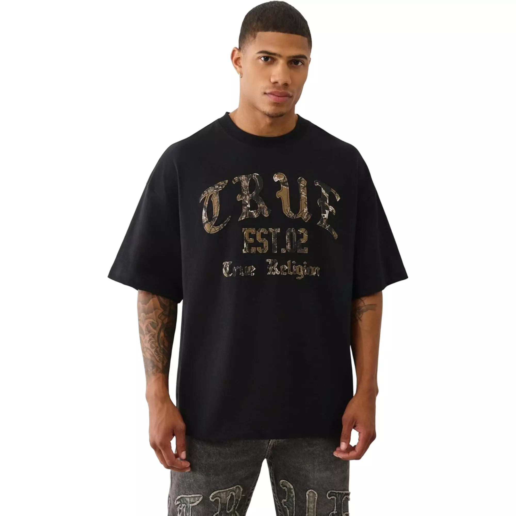 True Religion Men's Forest Camo Oversized Tee | Hibbett